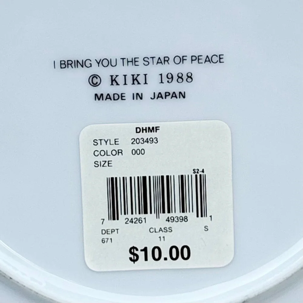 Vintage Kiki Christmas Star Peace Angel Snowman Collector Plates Set of 3 Japan